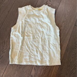 Faherty Yellow Striped Ribbed Tank